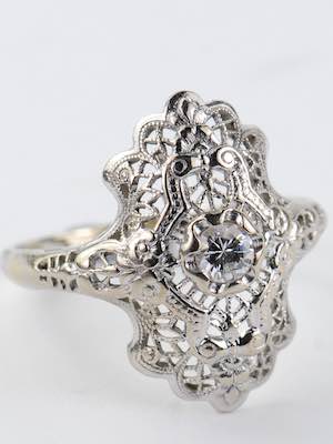 Art Deco Filigree Antique Ring