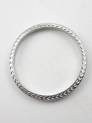 Antique Platinum Wedding Ring with Wheat Motif