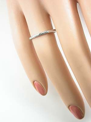 Antique Platinum Wedding Ring with Wheat Motif