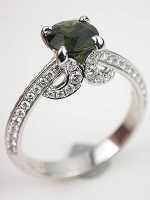 Green Tourmaline Engagement Ring