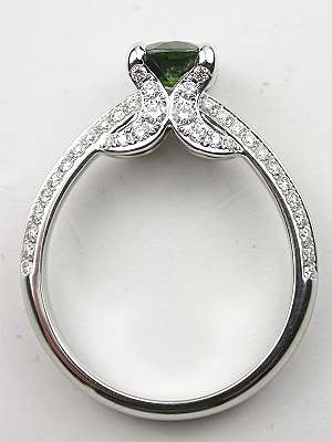 Green Tourmaline Engagement Ring