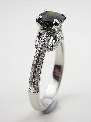 Green Tourmaline Engagement Ring