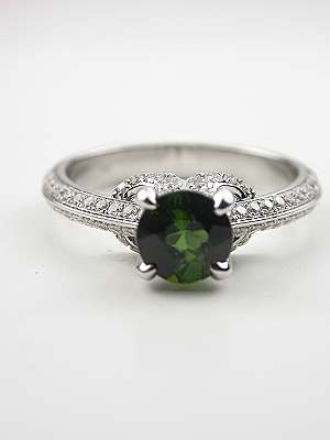 Green Tourmaline Engagement Ring