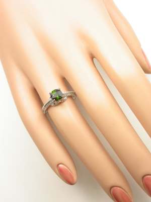 Green Tourmaline Engagement Ring