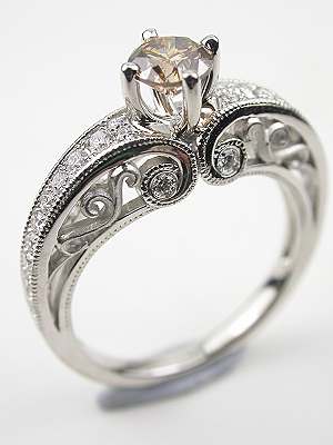 Contemporary Champagne Diamond Engagement Ring