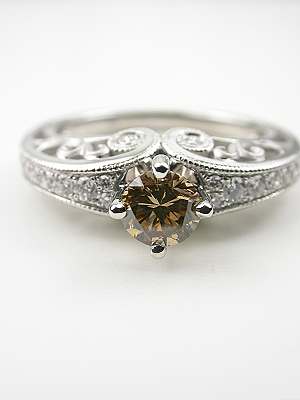 Contemporary Champagne Diamond Engagement Ring