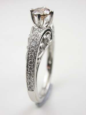 Contemporary Champagne Diamond Engagement Ring