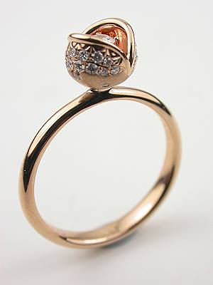 Vintage Style Ring with Rose Petal Motif