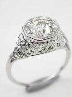 Floral and Filigree Antique Engagement Ring