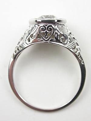 Floral and Filigree Antique Engagement Ring