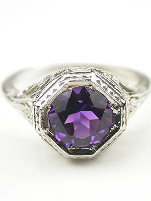 Amethyst Antique Engagement Ring