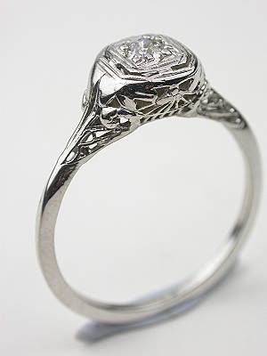 Antique Filigree Engagement Ring