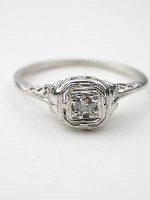 Antique Filigree Engagement Ring