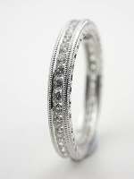 Diamond Eternity Band with Carved Motif