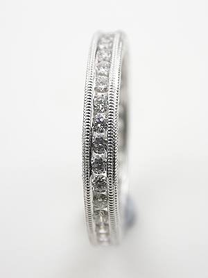 Diamond Eternity Band with Carved Motif