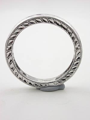 Diamond Eternity Band with Carved Motif