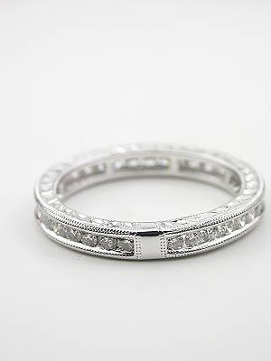 Diamond Eternity Band with Carved Motif