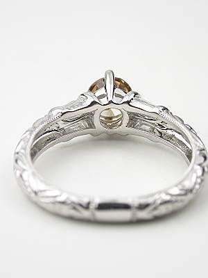 Engagement Ring with Floral and Leaf Design