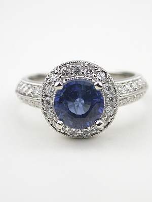 Contemporary Blue Sapphire Engagement Ring