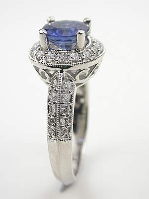 Contemporary Blue Sapphire Engagement Ring