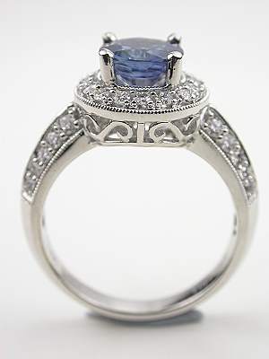Contemporary Blue Sapphire Engagement Ring
