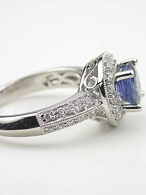 Contemporary Blue Sapphire Engagement Ring