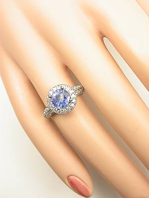 Contemporary Blue Sapphire Engagement Ring