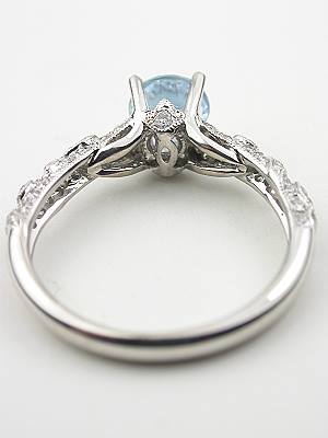 Diamond Lace Aquamarine Engagement Ring