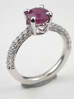 Heart Motif Ruby Engagement Ring