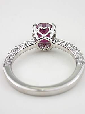 Heart Motif Ruby Engagement Ring