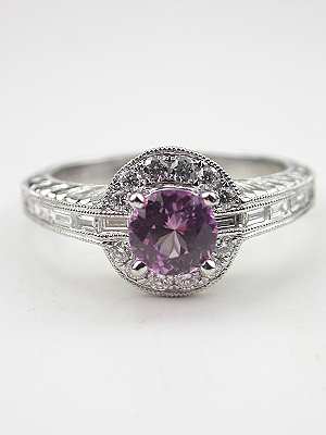 Pink Sapphire Engagement Ring