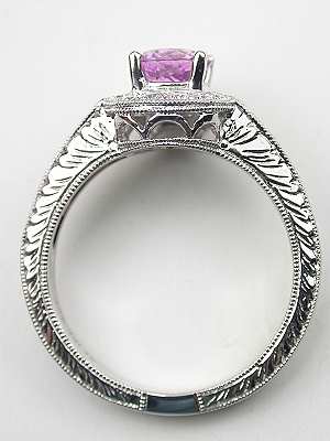 Pink Sapphire Engagement Ring