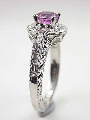 Pink Sapphire Engagement Ring