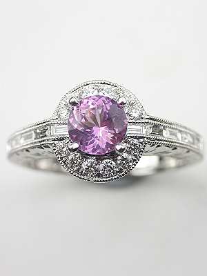 Pink Sapphire Engagement Ring