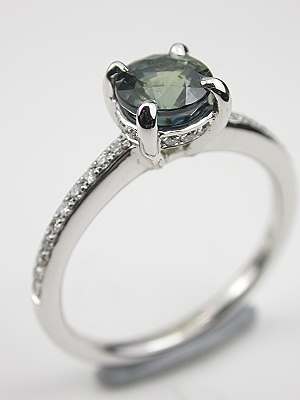 Green Sapphire Engagement Ring