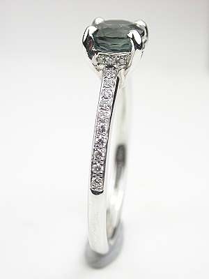 Green Sapphire Engagement Ring