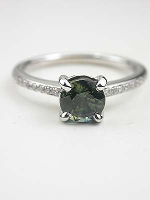 Green Sapphire Engagement Ring