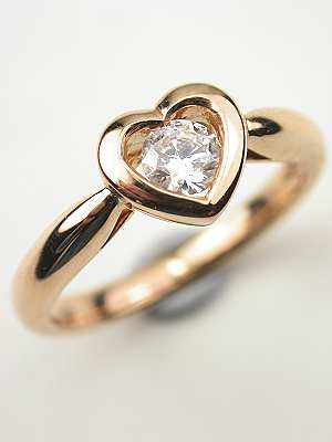 Rose Gold Diamond Heart Promise Ring