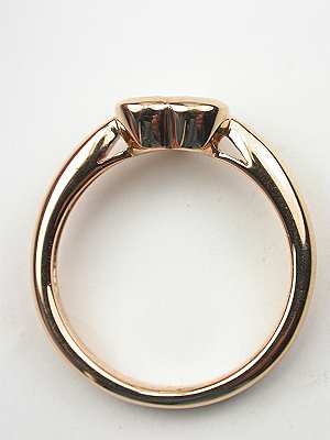 Diamond and Heart Promise Ring in Rose Gold