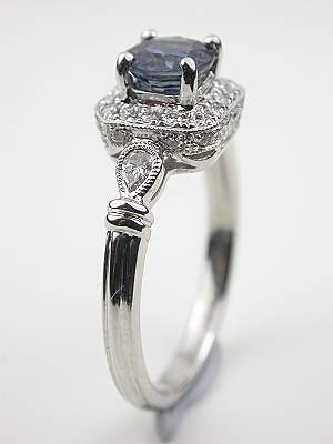 Vintage Style Sapphire Engagement Ring