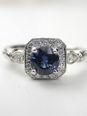 Vintage Style Sapphire Engagement Ring