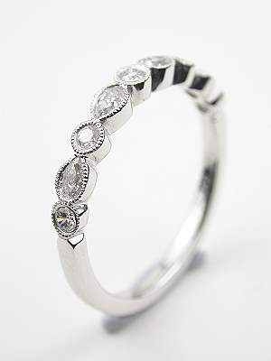 Wedding Band with Pear Shaped Diamonds