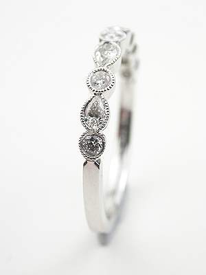 Wedding Band with Pear Shaped Diamonds