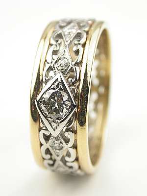 Two Toned Vintage Wedding Ring