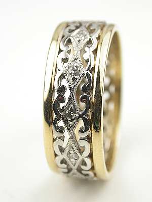 Two Toned Vintage Wedding Ring