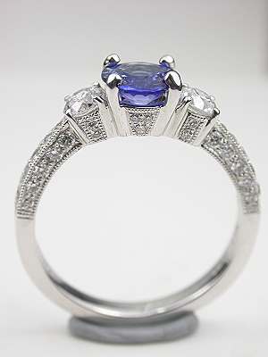 Antique Style Sapphire Engagement Ring
