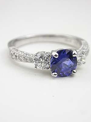 Antique Style Sapphire Engagement Ring