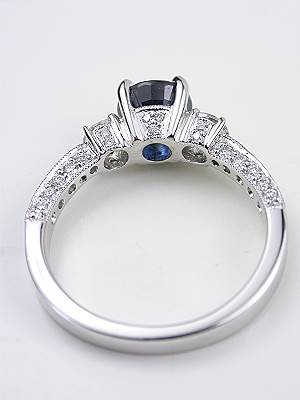 Antique Style Sapphire Engagement Ring