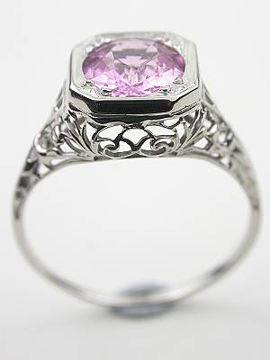 Edwardian Antique Pink Sapphire Engagement Ring