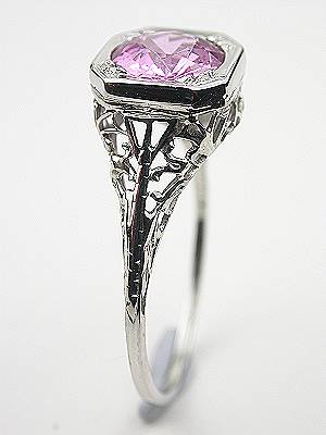 Edwardian Antique Pink Sapphire Engagement Ring